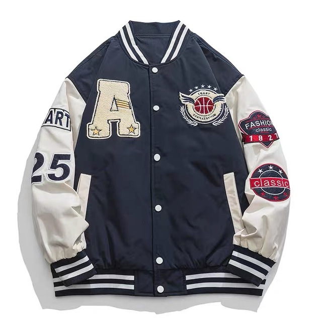High Quantity Custom Hip Hop Men's Varsity Jacket Vintage Streetwear Embroidery Letter High Casual Street Style Y2K Sporty