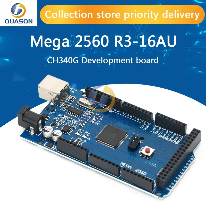 Mega 2560 R3 Mega2560 REV3 (ATmega2560-16AU CH340G) Board ON USB-Kabel kompatibel für arduino [Keine USB-Leitung]