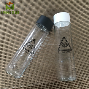 Bouteille de jus en <span class=keywords><strong>verre</strong></span> ronde de 16 oz (500 ml) avec logo personnalisé, style Voss, contenant d'eau minérale liquide, bouteille en <span class=keywords><strong>verre</strong></span> liquide avec bouchon en <span class=keywords><strong>plastique</strong></span> - Product Image 5