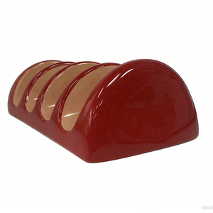 Soporte de taco rosa de cerámica mexicana tradicional con logotipo personalizado para sabores auténticos y diseño moderno en su hogar - Product Image 3