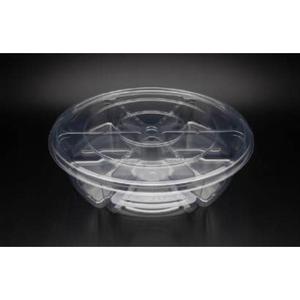 Contenedor de PET transparente para pasteles, 6 unidades, capacidad de 250 mm de diámetro, caja redonda de PET para pasteles de 250 mm - Cajas de PET con bisagras al por mayor - Product Image 6