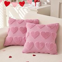 Housse de coussin en peluche Botu Saint-Valentin, brodée en jacquard en forme de cœur, pour canapé de salon, décoration de festival