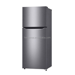Réfrigérateur à congélateur supérieur 220V50HZ en acier inoxydable, 300L, refroidissement par air, deux portes, prix abordable, couleur argent - Product Image 1