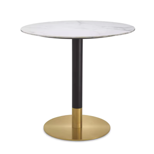 <span class=keywords><strong>Base</strong></span> de Mesa de Café em Duas Cores, Dourado e Preto, com Topo de Pedra Sinterizada com Padrão de Montanha Branca e Pernas de Aço Inoxidável - Product Image 2
