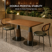 Table et chaises de salle à manger commerciales, style élégant, robustes et durables, plateau en bois massif pour café, bistrot, design gain de place
