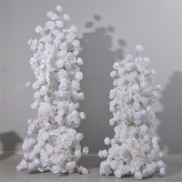 Chemin de table en fleurs de soie artificielles LEXI, fait main, style moderne, pour mariage, décoration florale en rangée