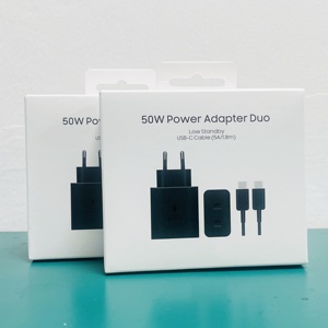 อะแดปเตอร์ชาร์จใหม่ 50W รุ่น T5020 หัวชาร์จแบบ US EU UK ช่องเสียบคู่ พอร์ต USB-C สำหรับ <span class=keywords><strong>Samsung</strong></span> S25ULTRA S24 - Product Image 3