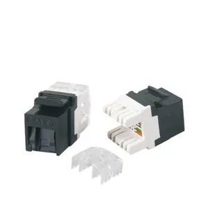 Connecteur Ethernet cat6, 5 pièces, Keystone, blanc, RJ45, avec cache-poussière