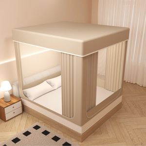 2025 nuevo producto poliéster cuadrado plegable tamaño Queen tienda al aire libre <span class=keywords><strong>cama</strong></span> dosel dormitorio <span class=keywords><strong>mosquitera</strong></span> - Product Image 3