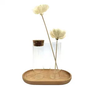 Vases en verre ronds et hauts personnalisables en vrac avec couvercles en liège et impression sérigraphique pour centres <span class=keywords><strong>de</strong></span> <span class=keywords><strong>table</strong></span> <span class=keywords><strong>de</strong></span> mariage et usage domestique - Product Image 4