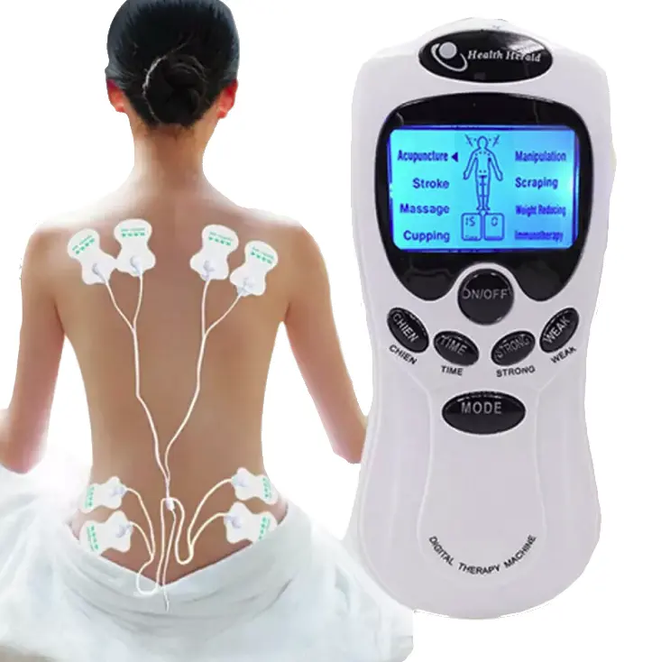 Pain Relief Therapy Dual Channel TENS EMS Unit Muscle Stimulator Electronic Pulse Massager With 8 Pads Acupuncture Machine