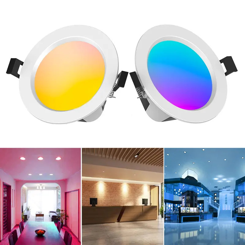New Whole Sale Led Down Light Dimming Recessed Lights RGB Aluminum Cabinet Modern Lighting Downlights for Smart Home