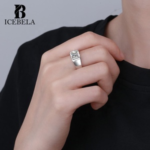 Anello Minimalista Regolabile in Argento Sterling S925 con Moissanite da 1 Carato Colore D per Uomo - Product Image 3