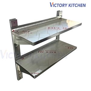 VICTORY KITCHEN - Estante de Pared de Acero Inoxidable 304 de Alta Calidad, 0.8 mm, 2 Niveles, Capacidad de 100 kg, para Laboratorio/Hotel, Gran Oferta - Product Image 6