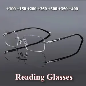 Gafas de lujo sin marco con borde cortado de diamante menos para hombres y mujeres, gafas ultraligeras HD Anti luz azul para miopía, dioptrías 0 A-4,0 - Product Image 3