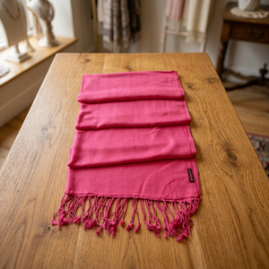Adult Maroon Wool Pashmina Scarf Winter Long Solid Color <b>Women's</b> Fringed Edge Daily Wear Breathable Lightweight Durable Luxury - Product Image 3