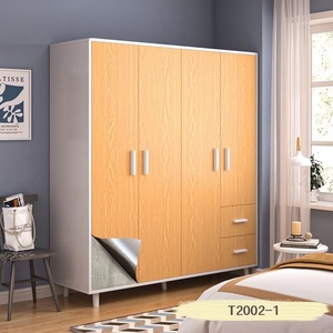 Papier peint auto-adhésif Fond épais en aluminium Grain de bois Stickers muraux pour rénovation de meubles d'armoire Films décoratifs - Product Image 6