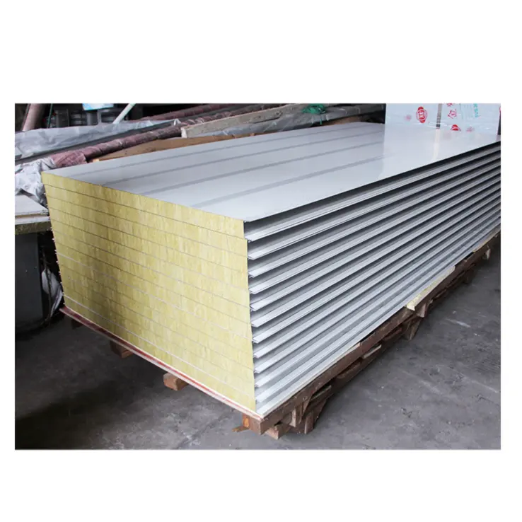 Harga Pabrik Eps atau Panel Sandwich Bahan Wol Batu Baja Terisolasi Panel Atap dan Walling