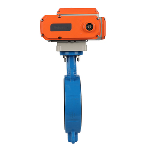 DN100 PN16 4 inch 12 Volt PTFE lót Wafer loại thiết bị truyền động điện Van bướm đúc sắt cơ giới Van bướm - Product Image 3