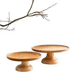 Round Wood Eco-Friendly Dishwasher Safe 1 Piece Handmade Pedestal <b>Cake</b> <b>Stand</b> <b>Set</b> - Product Image 6