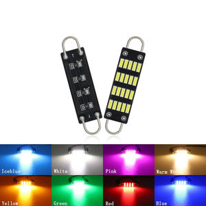 ไฟอ่านหนังสือแบบวงแหวนคู่ LED 4014 20SMD ขนาด 44 มม. พร้อมตะขอคู่สำหรับรถยนต์ ชุดติดตั้งใหม่สำหรับตกแต่งภายในรถยนต์ อุปกรณ์เสริมไฟบนหลังคารถยนต์ - Product Image 4