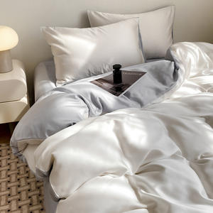 Ensemble <span class=keywords><strong>de</strong></span> draps <span class=keywords><strong>de</strong></span> lit en soie lavée brodée imprimée pour l'été frais, 4 pièces, confort adulte, doux, literie - Product Image 5