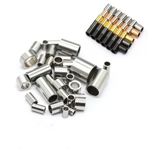 Stainless steel Round Stopper Spacer Crimp Tube Beads Wire Connectors For DIY Jewelry Making Accessories Supplies