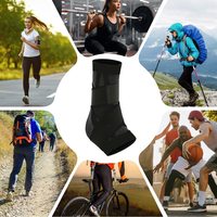 Novetec Compression Réglable Cheville Soutien Noir Moyen Sports Protection pour Hommes Femmes Stabilise Ligaments Fasciite Plantaire