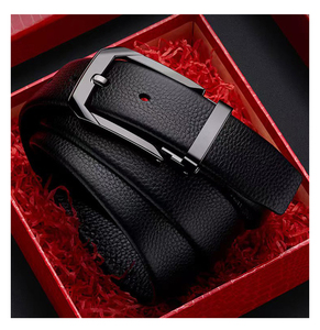 Hersteller aus China Custom Herren Kleid Gürtel Echtes Leder mit Doppelseite reversibel gedreht für Schnalle schwarz Farbe - Product Image 5