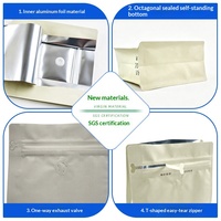 Sachet de café personnalisé OEM, pochette autoportante scellée en PET avec carte insérée, valve de ventilation unidirectionnelle, sac de scellage de café haut de gamme