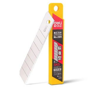 Cuchillas de Repuesto Deli de 18 mm, Caja de 10 Piezas, Tipo Estándar, Acero con Alto Contenido de Carbono SK5, para Uso en Oficina - Product Image 1