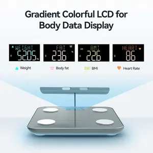 Welland 새로운 신체 임피던스 측정 이토 플랫폼 8 전극 스마트 지방 스케일 및 분석기 앱 포함
