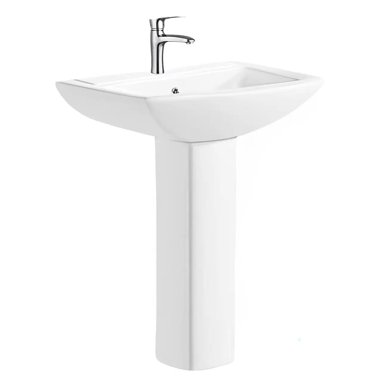 New Trend Lavabo Columna Art Pedestal Ceramic Bathroom Sinks Two Piece Freestanding Hand Wash Basin With Pedestal