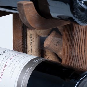 Solid Wood Wall Mounted Wine <b>Rack</b> 3 Bottle Capacity Display Storage <b>Kitchen</b> Bar Use - Product Image 5