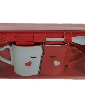 Juego de Tazas de Cerámica para Parejas, Tazas de Beso Dulce, Tazas de Porcelana Exquisitas con Cucharas, Regalo Romántico - Product Image 4