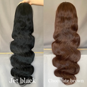 วิกผมตรงสีน้ำตาลช็อกโกแลต ความหนาแน่นสูง ผมแท้  แบบติดลูกไม้ด้านหน้า 13x6 13x4  พร้อมผมด้านหน้าที่ถอนขนแล้ว สำหรับผู้หญิง - Product Image 1