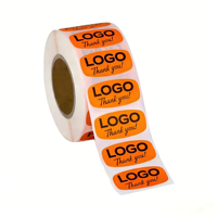 1000 autocollants adhésifs personnalisés imperméables orange vif pour la promotion de bougies, d'épicerie et de supermarchés