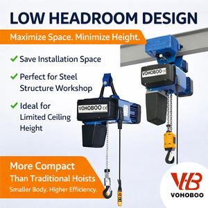 Polipasto Eléctrico de Cadena de 250 kg, 500 kg, 1 Tonelada, Estilo Europeo, Tipo Carro Fijo, Fácil Mantenimiento, Estándar Europeo, para Taller - Product Image 1