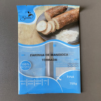 Sacs d'emballage en papier kraft transparent avec fenêtre, couleur personnalisée, 750 g, farine de manioc/tapioca, poudre d'épices, fermeture centrale