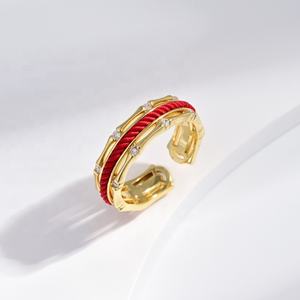 Bague ajustable en argent sterling 925 plaqué or, avec zircon rond, non ternissable, pour femme, prix usine, vente en gros - Product Image 4