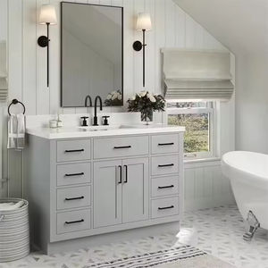 Kabinet penyimpanan perabot mandi lemari desain kamar mandi Modern Set rias mewah kustom kelas tinggi gaya Amerika <span class=keywords><strong>2025</strong></span> - Product Image 4