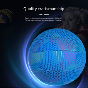 Biểu tượng tùy chỉnh Glowing Holographic bóng đá bóng ánh sáng lên bule bóng chuyền sáng nhà máy OEM Made Trung Quốc - Product Image 3