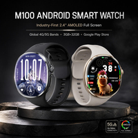 Montre connectée M100, carte SIM 5G, connectivité mondiale, téléchargement d'applications Google Store, appel vidéo 5MP, fréquence cardiaque, santé, NFC