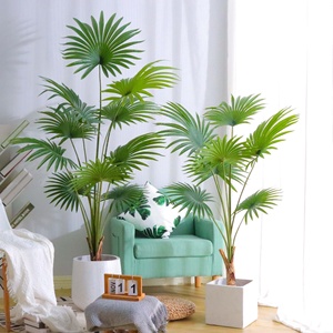 Haut de gamme luxe fausse fleur arbre artificiel plante verte floqué feuilles à la mode <span class=keywords><strong>pot</strong></span> au sol pour fenêtre intérieure en plastique - Product Image 4