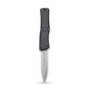 Couteau de poche pliant Micro Tech en acier Damas, multifonctionnel, haute dureté, outil portable et d'extérieur pour l'autodéfense - Product Image 5