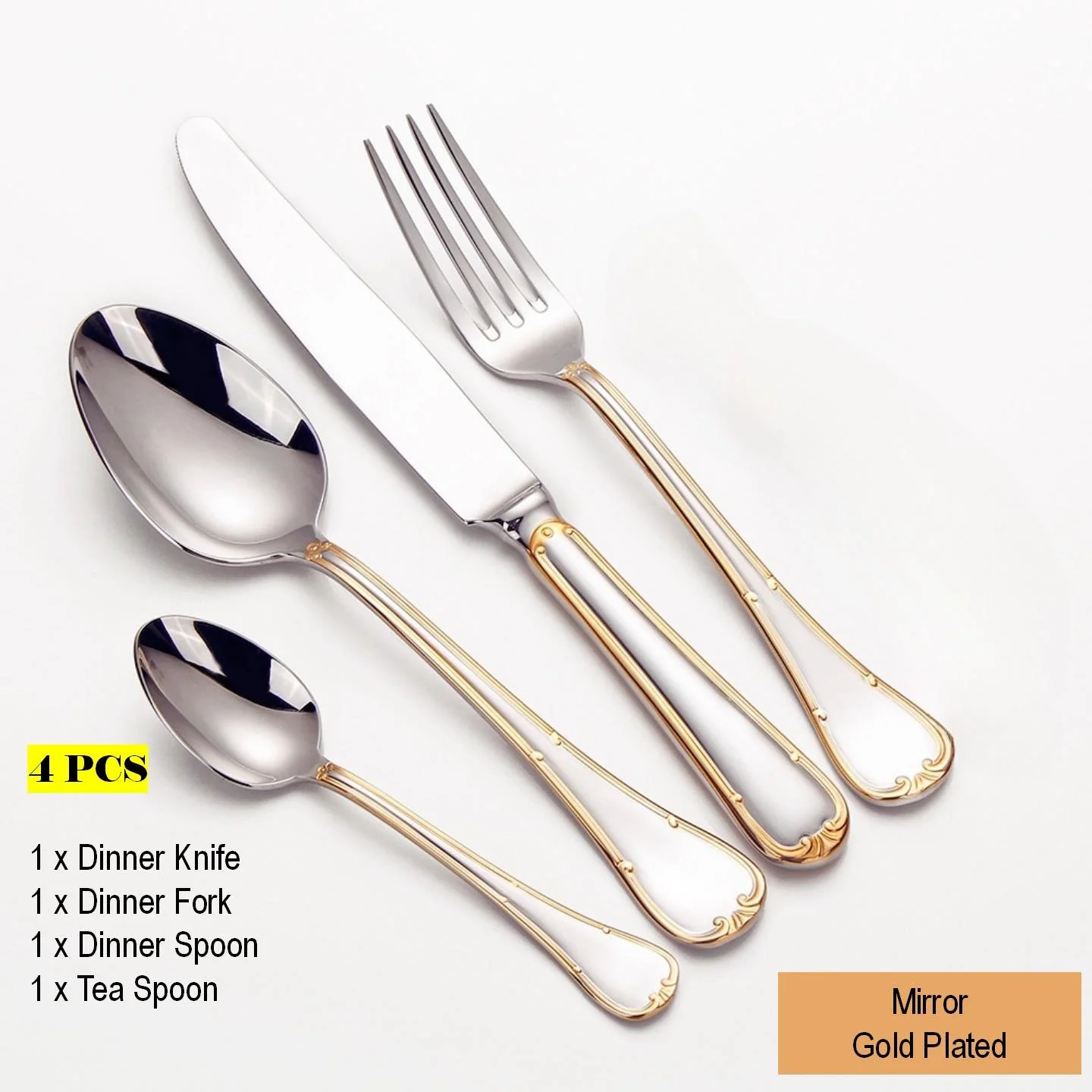 4pcs-Gold Plated