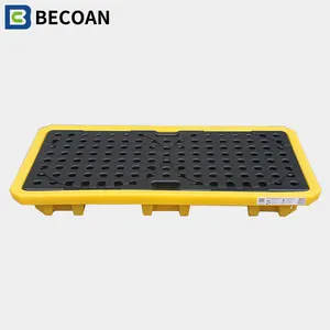 High Quality 1300*690*150 Chemical Drum Plastic Pallet Spill Pallet Oil Drum 2 Drum Spill Tray