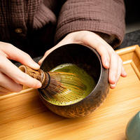 Fouet à matcha en bambou Shin Chasen, blanc et violet, pointes droites en bambou, emballage personnalisé avec logo, vente en gros, style japonais, cérémonie du thé
