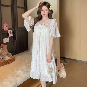 Buy Ladies Short Night Gown Cotton Material, Plus Size Available |  Alibaba.com