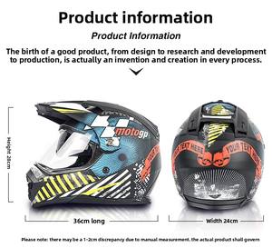 Nouveau casque de moto intégral homologué ECE DOT en ABS personnalisable pour rallye tout-terrain, motocross, VTT avec visière double miroir - Product Image 5